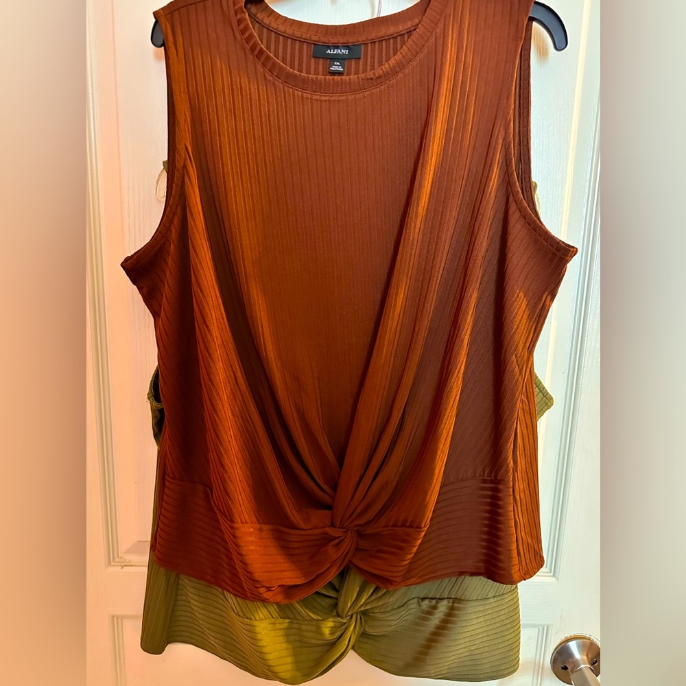 Alfani Sleeveless Front Knot Blouses